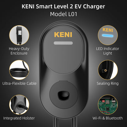 Borne de recharge KENI niveau 2 48amp Ajustable NACS